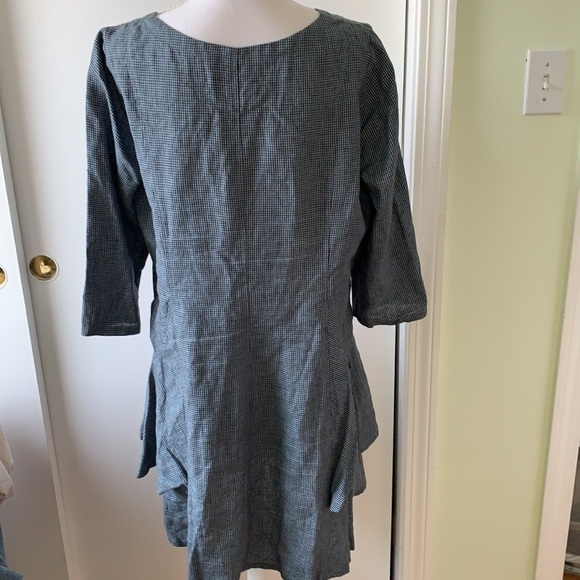 Olars Ulla Sweden Check Linen Button Down Dress/Tunic M - Picture 8 of 12